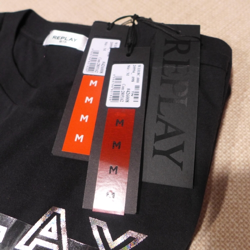 3153 - Five women's black Replay T-Shirts, size M *This lot is subject to VAT