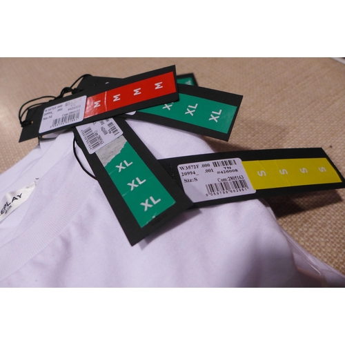 3185 - Five women's white Replay T-Shirts, mixed sizes *This lot is subject to VAT