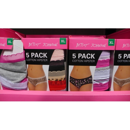 3196 - Twenty four pk's of Betsy Johnson cotton briefs, size XL *This lot is subject to VAT