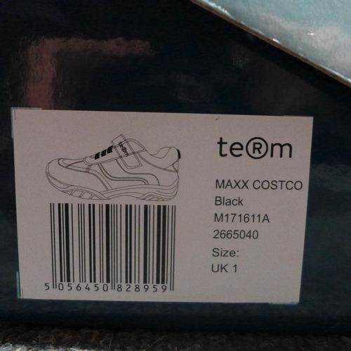 3228 - Kid's Term black school shoes - UK size 1 *This lot is subject to VAT