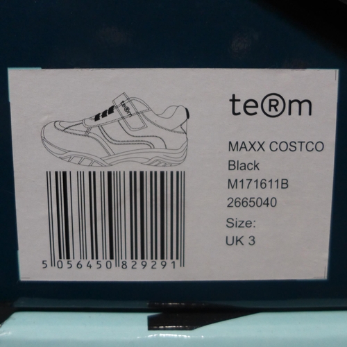 3242 - Kid's Term black school shoes - UK size 3 *This lot is subject to VAT