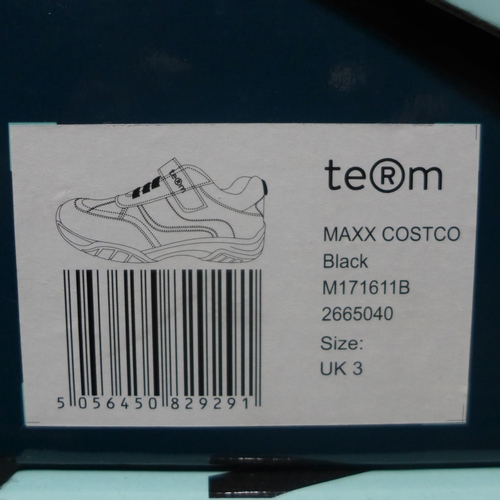 3246 - Kid's Term black school shoes - UK size 3 *This lot is subject to VAT