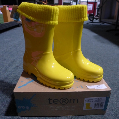 3279 - Kid's Term yellow sock lined wellies - UK size 13-1*This lot is subject to VAT