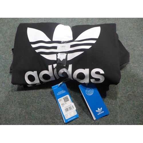 3302 - Three men's black Adidas T-Shirts, size XL *This lot is subject to VAT