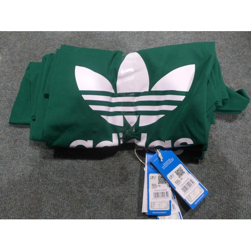 3304 - Three men's green Adidas T-Shirts, size L *This lot is subject to VAT