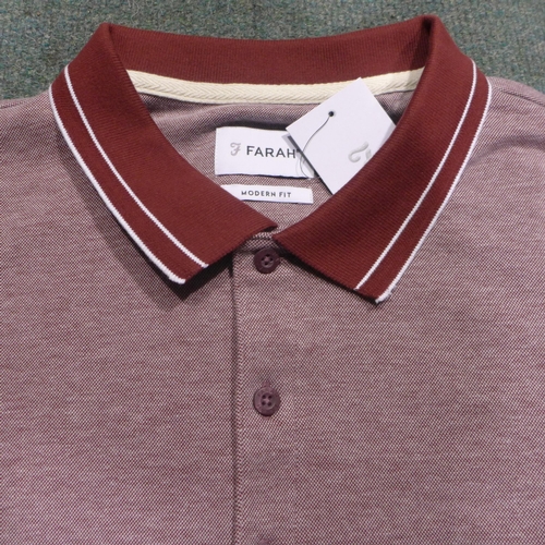 3308 - Eight men's Farah burgundy polo's- mixed sizes *This lot is subject to VAT