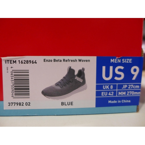 3317 - Men's woven blue Puma trainers - UK size 8 *This lot is subject to VAT