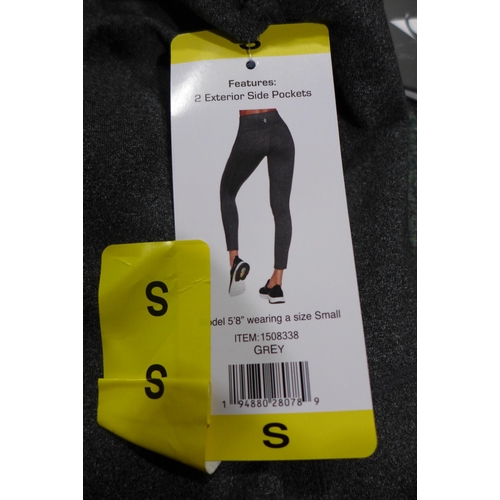 3344 - Five pairs of ladies grey Skechers leggings, size small *This lot is subject to VAT