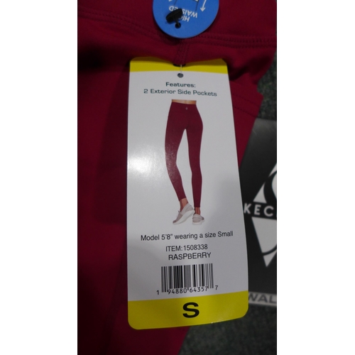 3345 - Six pairs of ladies raspberry coloured Skechers leggings, size small *This lot is subject to VAT