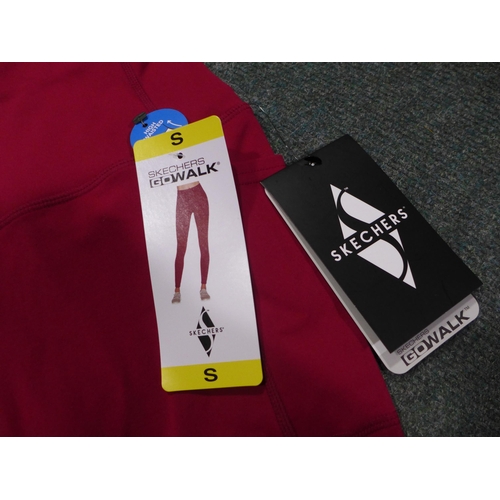 3346 - Six pairs of ladies raspberry coloured Skechers leggings, size small *This lot is subject to VAT