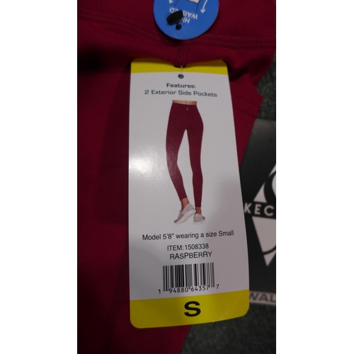 3346 - Six pairs of ladies raspberry coloured Skechers leggings, size small *This lot is subject to VAT