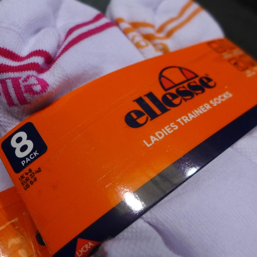 3358 - Five pk's of 8 - Ellesse ladies white trainer socks - UK size 4-8 *This lot is subject to VAT