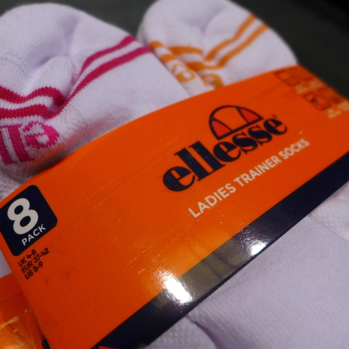 3362 - Five pk's of 8 - Ellesse ladies white trainer socks - UK size 4-8 *This lot is subject to VAT