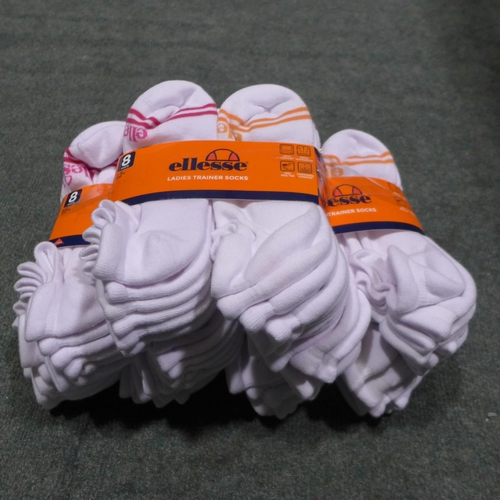 3363 - Five pk's of 8 - Ellesse ladies white trainer socks - UK size 4-8 *This lot is subject to VAT