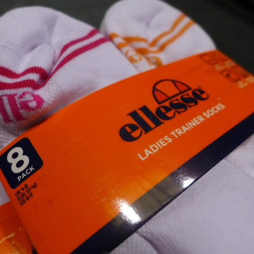 3363 - Five pk's of 8 - Ellesse ladies white trainer socks - UK size 4-8 *This lot is subject to VAT