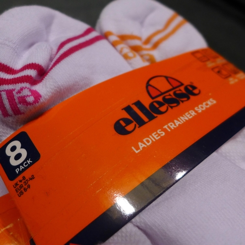 3364 - Five pk's of 8 - Ellesse ladies white trainer socks - UK size 4-8 *This lot is subject to VAT