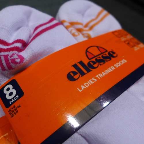 3365 - Five pk's of 8 - Ellesse ladies white trainer socks - UK size 4-8 *This lot is subject to VAT