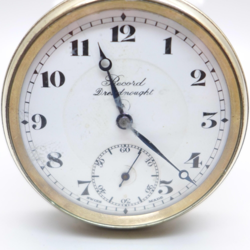 1004 - A Record Dreadnought pocket watch, 15 jewel