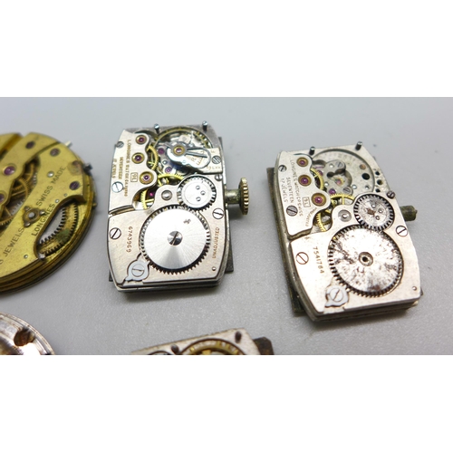 1031 - Six gentleman's Longines watch movements