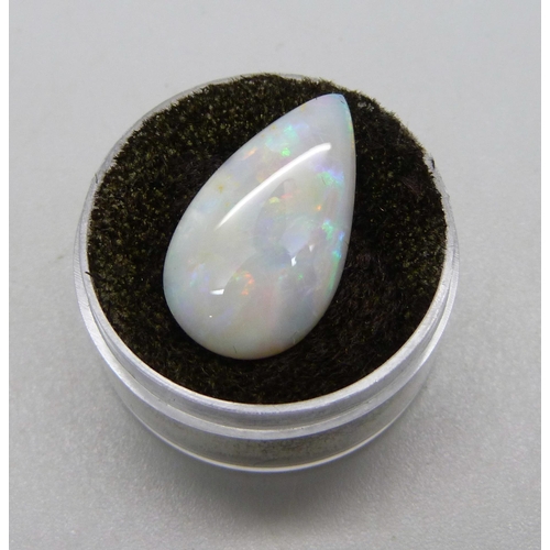 1046 - An unmounted opal, 1.3g, 12mm x 21mm