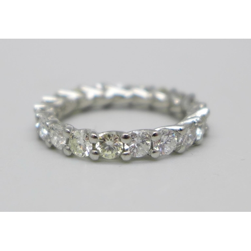 1065 - A hallmarked platinum and diamond eternity ring, total diamond weight 2.02ct, 4.3g, K