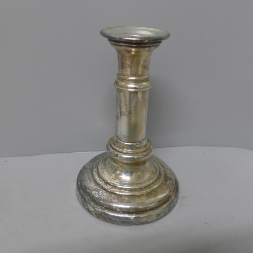 1110 - Four plated candlesticks, weighted