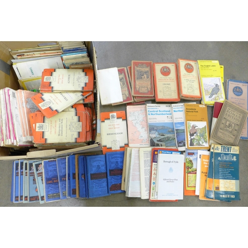 1135 - A box of Ordnance Survey and St. Bartholomew's maps and other travel maps, etc., 1912 onwards **PLEA... 