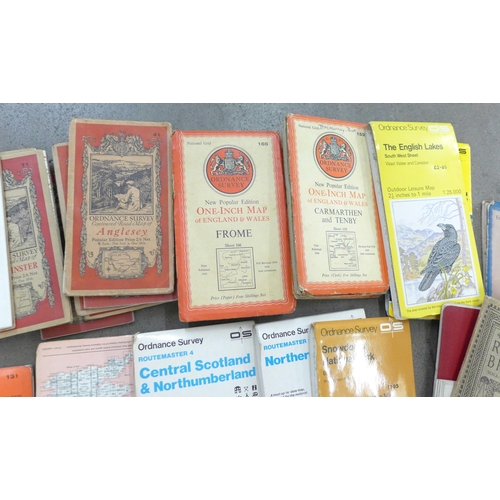 1135 - A box of Ordnance Survey and St. Bartholomew's maps and other travel maps, etc., 1912 onwards **PLEA... 