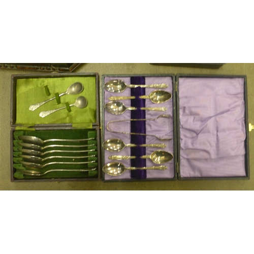 1136 - A part canteen of cutlery, a carving set and other boxed flatware **PLEASE NOTE THIS LOT IS NOT ELIG... 