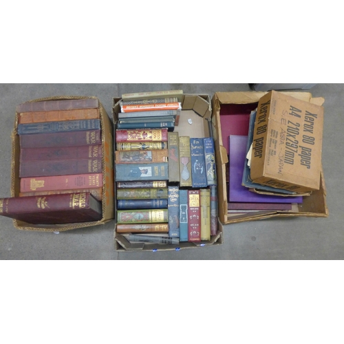 1143 - Three boxes of books, WWI related, The War Illustrated, Belgium The Glorious, Twenty Years After, pl... 