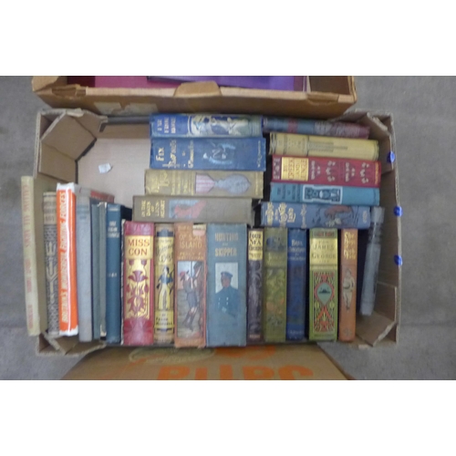 1143 - Three boxes of books, WWI related, The War Illustrated, Belgium The Glorious, Twenty Years After, pl... 