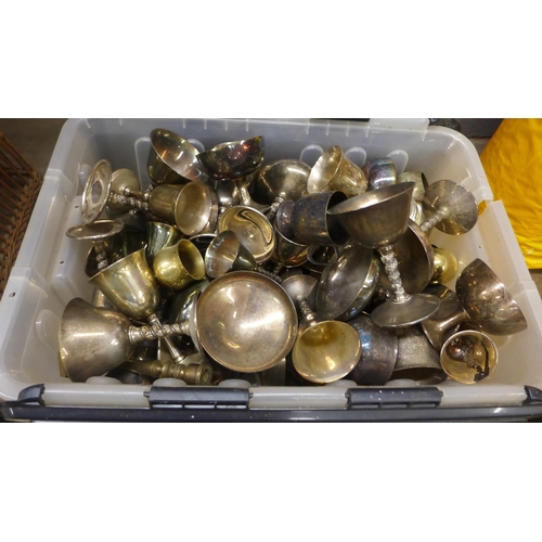 1149 - A box of plated ware, goblets, champagnes, wines, etc. **PLEASE NOTE THIS LOT IS NOT ELIGIBLE FOR PO... 