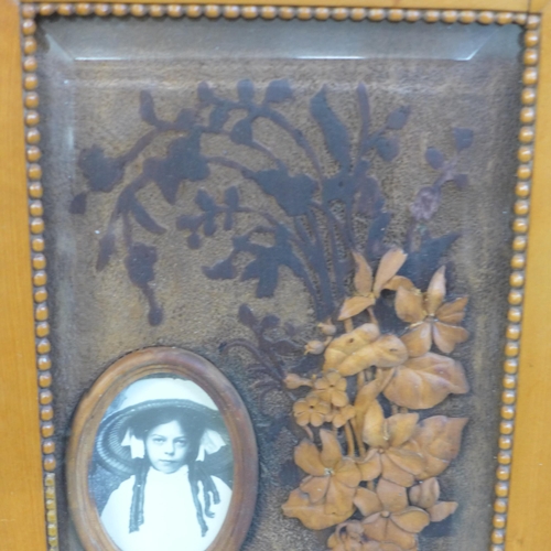 619 - A circa 1900 walnut photograph frame, a/f, 23cm tall