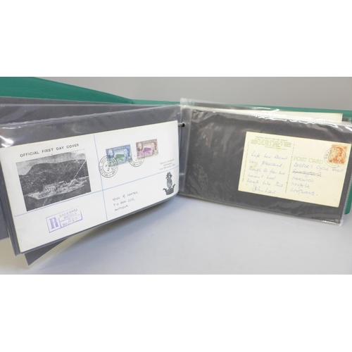 634 - Stamps; an album of Queen Elizabeth II Commonwealth first day covers and postal history, 1953 to 196... 