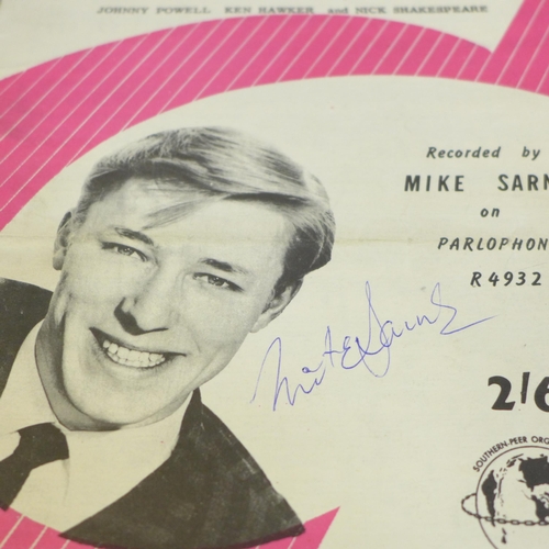 646 - Autographed sheet music; Glen Campbell, Tremeloes, Paul Anka
