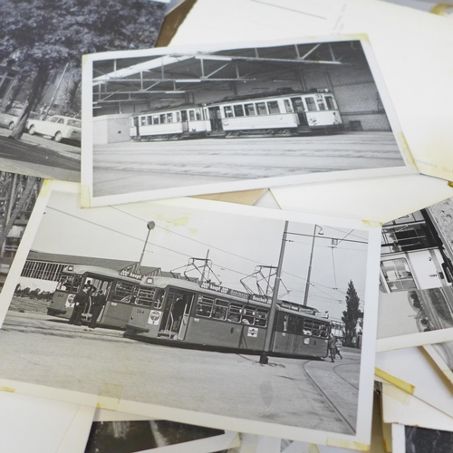 651 - A collection of vintage tram postcards and photographs