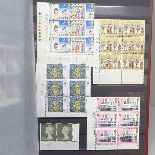 666 - Stamps; a stock book of GB controls and cylinder blocks, Queen Victoria onwards (2x QV stamps)