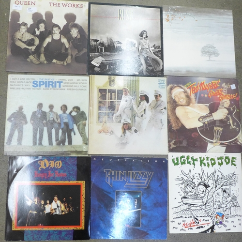 669 - A collection of LP records, Spirit with booklet, Garvitz, Rainbow, Robert Plant, (12