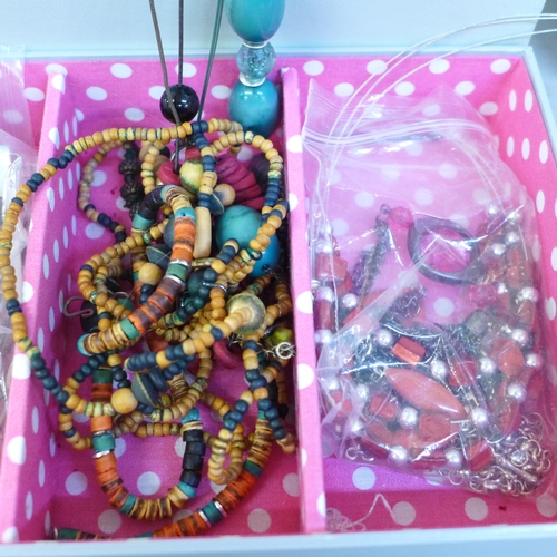 685 - Two boxes of costume jewellery