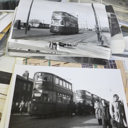 689 - A collection of vintage tram postcards