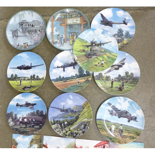 694 - Eight Royal Doulton limited edition Heroes of The Sky collectors plates, two other collectors plates... 