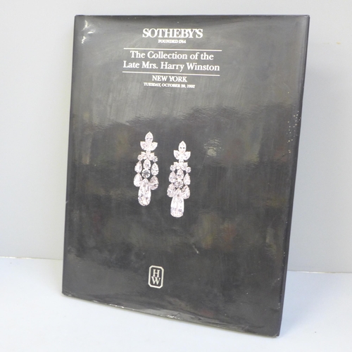 697 - One volume, Sotheby's Auction Cagtalogue, The Collection of The Late Mrs Harry Winston, 1992