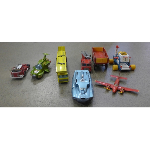 710 - A box of early Matchbox die-cast model vehicles, playworn and a box of mixed Corgi and Dinky includi... 