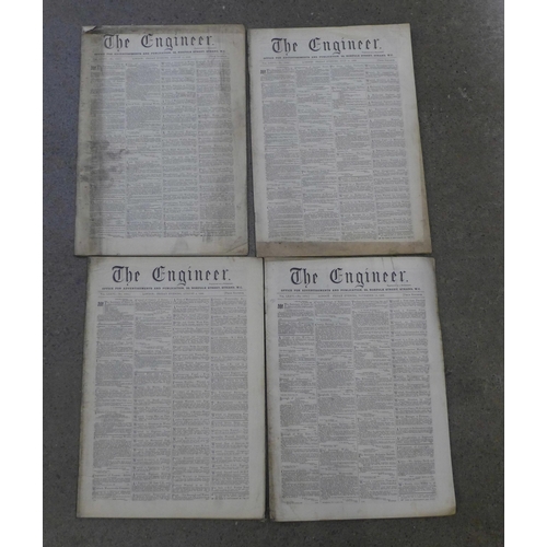 718 - A collection of approximately 38 19th Century newspapers - The Engineer, 1880s and 1890s