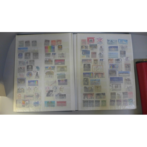 720 - Seven stamp albums including British and worldwide, a collection of loose and first day covers and s... 