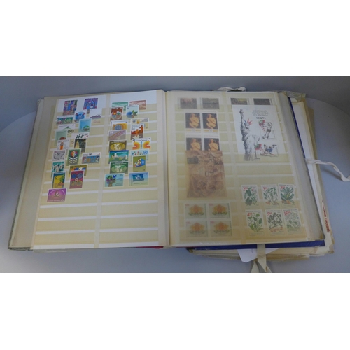 720 - Seven stamp albums including British and worldwide, a collection of loose and first day covers and s... 