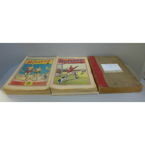 728 - A collection of vintage comics, Hotspur, 1938, 1941, 1942, 1947, 1951 and others, mixed