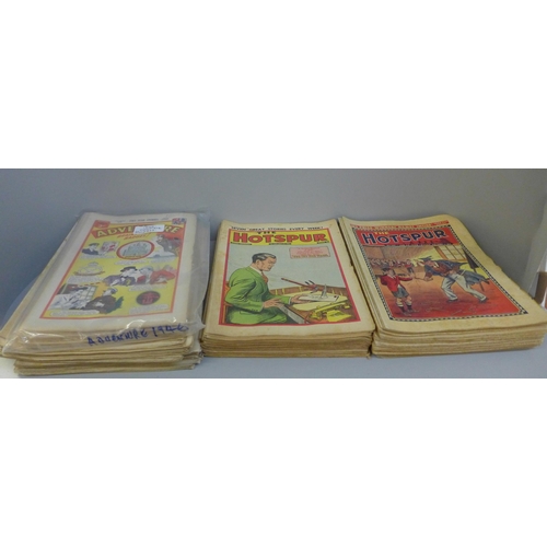 728 - A collection of vintage comics, Hotspur, 1938, 1941, 1942, 1947, 1951 and others, mixed