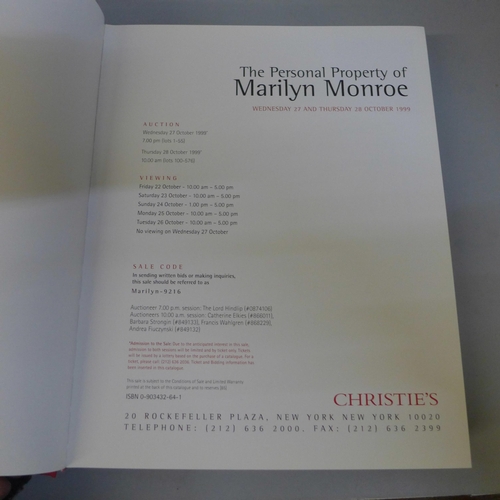 734 - A Christies of New York Marilyn Monroe auction book, 1999