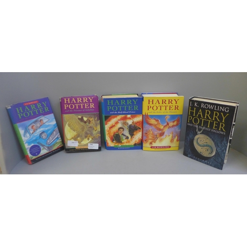 745 - Six Harry Potter books including four first editions